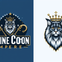 Maak een logo voor Maine Coon Empire dat er professioneel uitziet en een royale uitstraling
